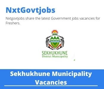 Sekhukhune District Municipality Artisan Plumber Vacancies in Groblersdal 2023
