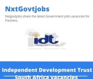 IDT Programme Implentation Manager Social Infrastrature Vacancies in Polokwane – Deadline 02 Jul 2023